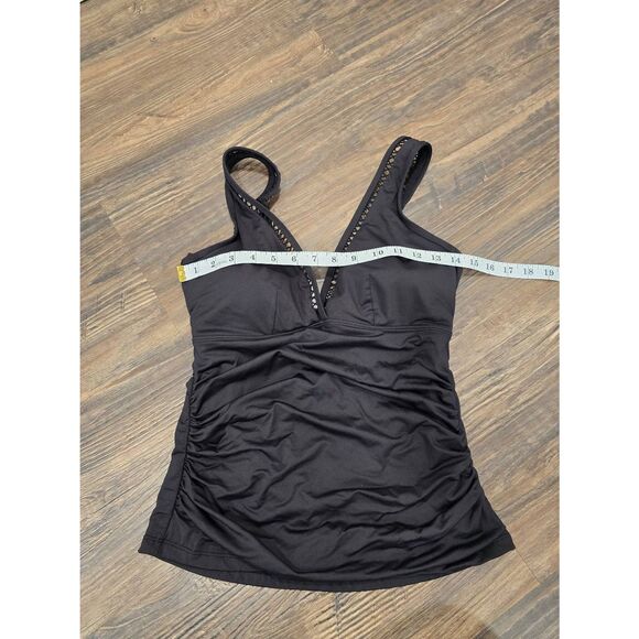 Sea Level Australia Black Mesh Trim V-Neck Tankini Swim Top Women’s Size 8 - Picture 10 of 11